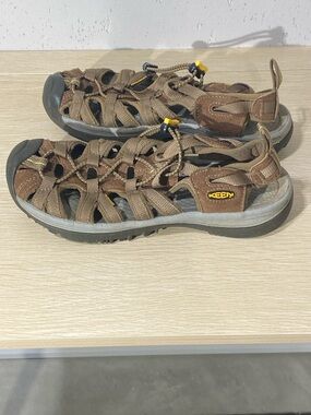 Keen Brown and Yellow Outdoor Closed-Toe Sandals